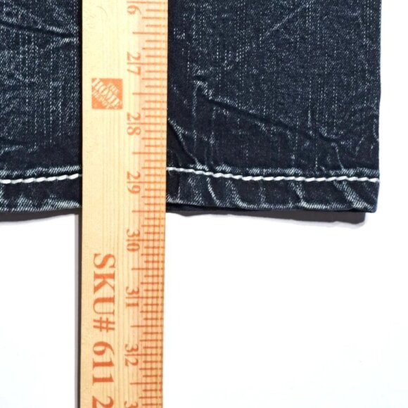 NEW True Luck Jeans Men's 36 X30 Bootcut Classic Stretch Thick Stitch Dark Blast - Picture 12 of 15